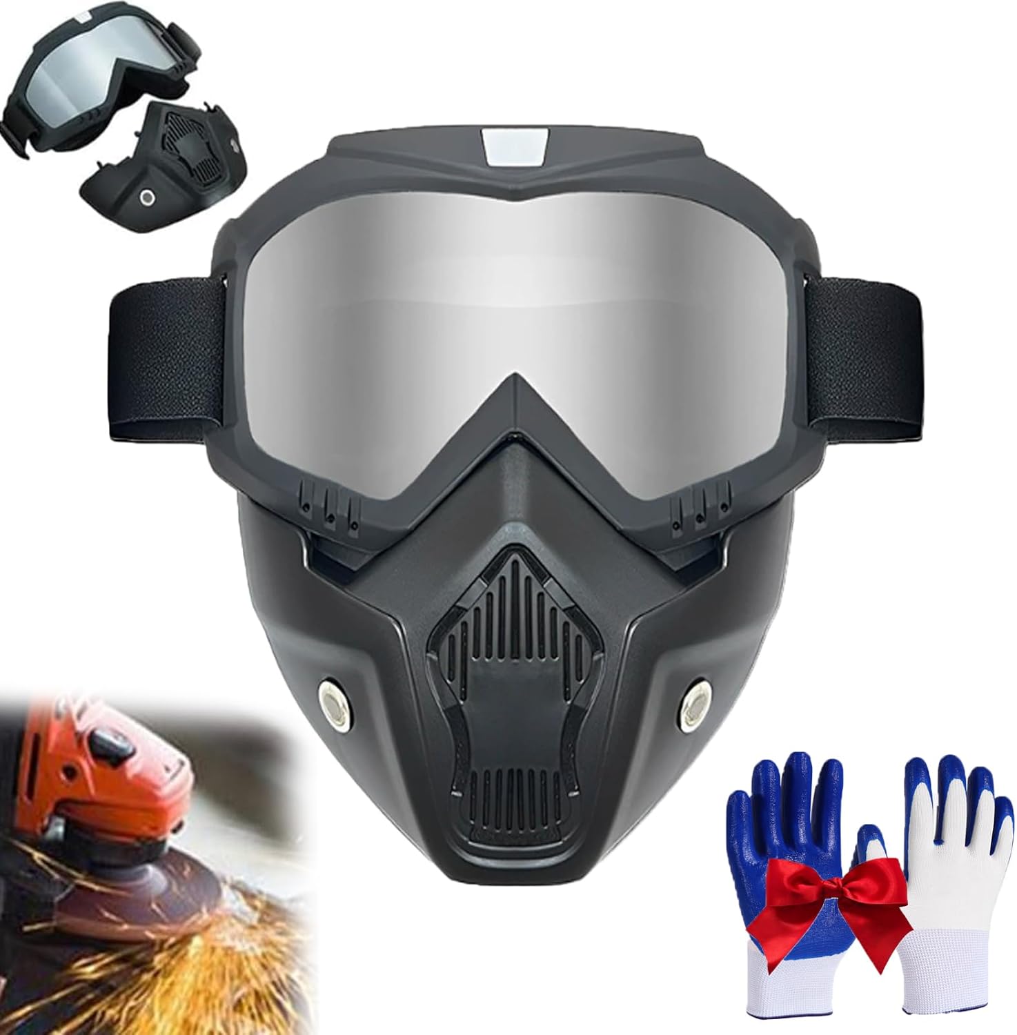 Special Mask for Welding and Cutting,Welding Mask Auto Darkening,Large Viewing Welding Hood, Detachable,Anti-Ultraviolet Radiation,Anti-Fog HD with Auto Darkening Goggles
